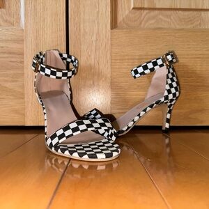 Black and White Checkered Heels